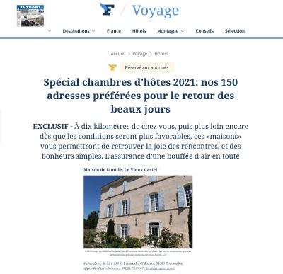 Spécial chambres d’hôtes 2021