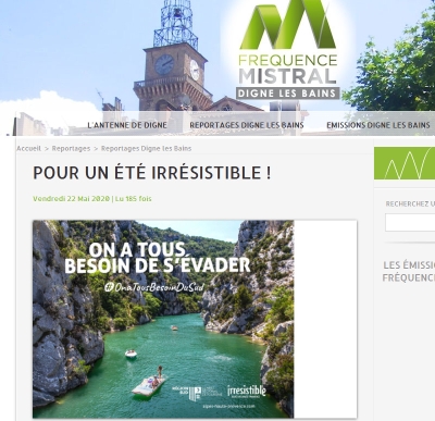 Fréquence Mistral Digne - 22 mai 2020