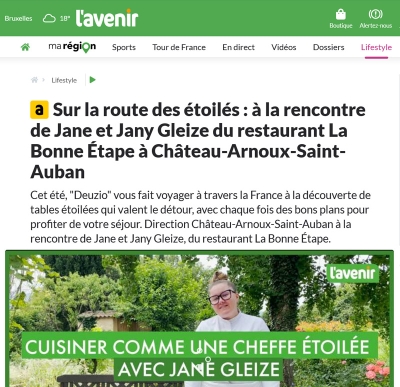 Quotidien belge Deuzio - L’Avenir : La Bonne Etape