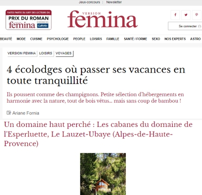 Version Femina écolodge Ariane Fornia