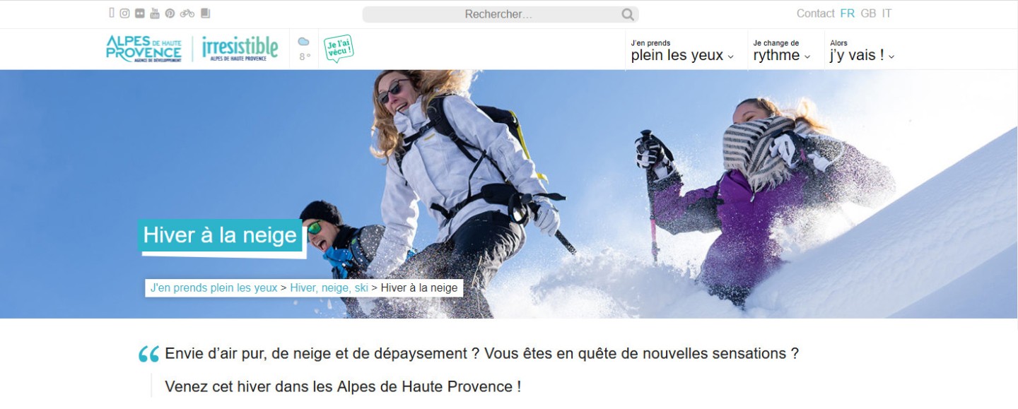 Plan d'action Hiver suggestions de séjours