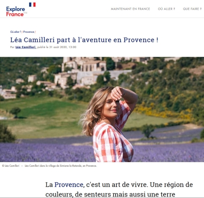 Léa Camilleri part à l'aventure en Provence ! publié le 31 août 2020