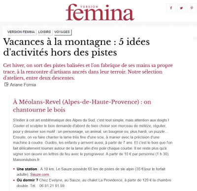 Ariane Fornia pour Version Femina Maison du Bois