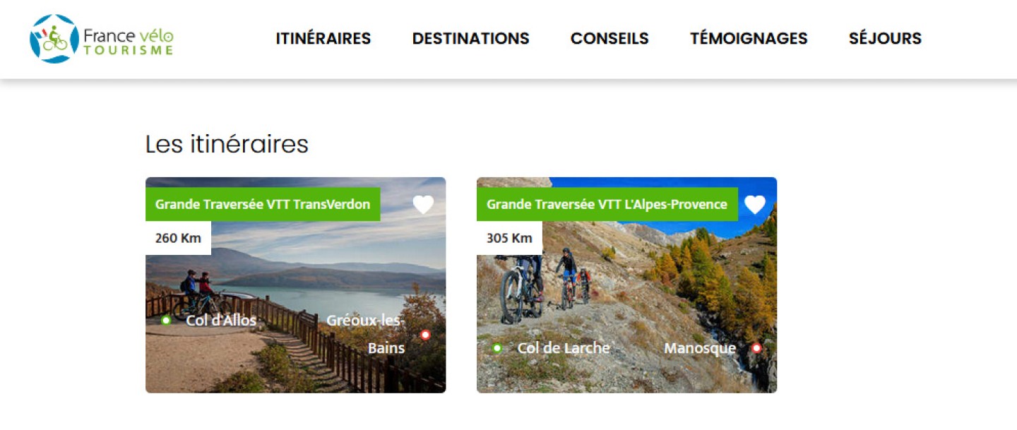 Les Grandes Traversées VTT sur France Vélo Tourisme